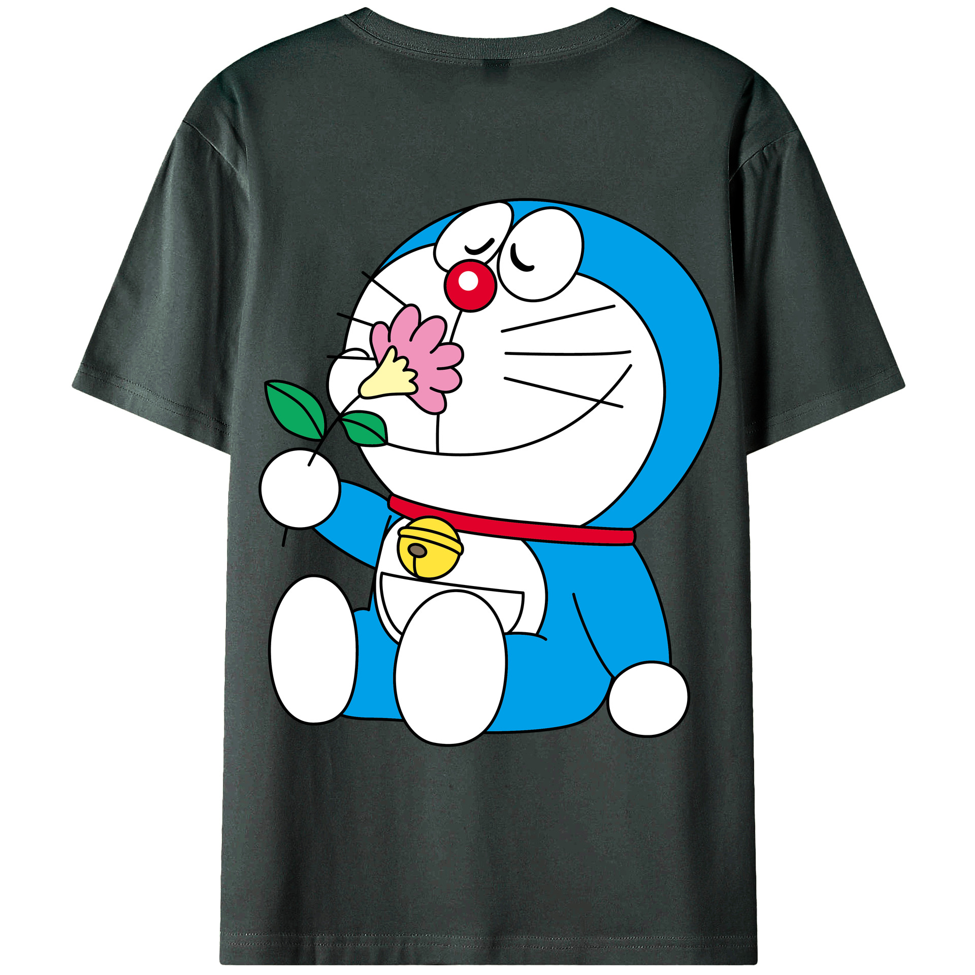 （画像用） ドラえもん Doraemon 綿100％ メンズ半袖Tシャツ（バックプリント） 通気性